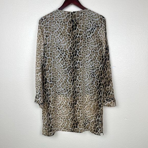 Calvin Klein Womens Dress Sz S 70s Mod Shift Leopard Go Go Boho Hippie Classic - Picture 7 of 9